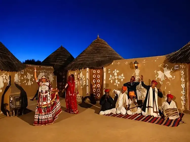 musical dance the trio desert camp jaisalmer