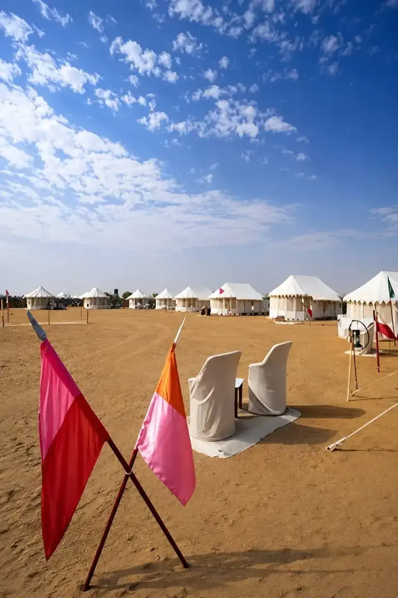 the trio desert camp jaisalmer external view